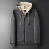 Big Size Mens Clothes Winter Thick Warm Hoodie Men Fleece Brushed Hooded Zip-up Sweatshirt 7XL 8XL Large Size Thermal Hoody Male