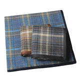 4pcs/lot Cotton handkerchief dark plaid handkerchief classic retro handkerchief bag square towel business casual chest scarf