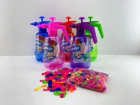 Station Hand Balloon Filler Inflator With 500 Water Balloons For Kids Outdoor Water Fun Random Color