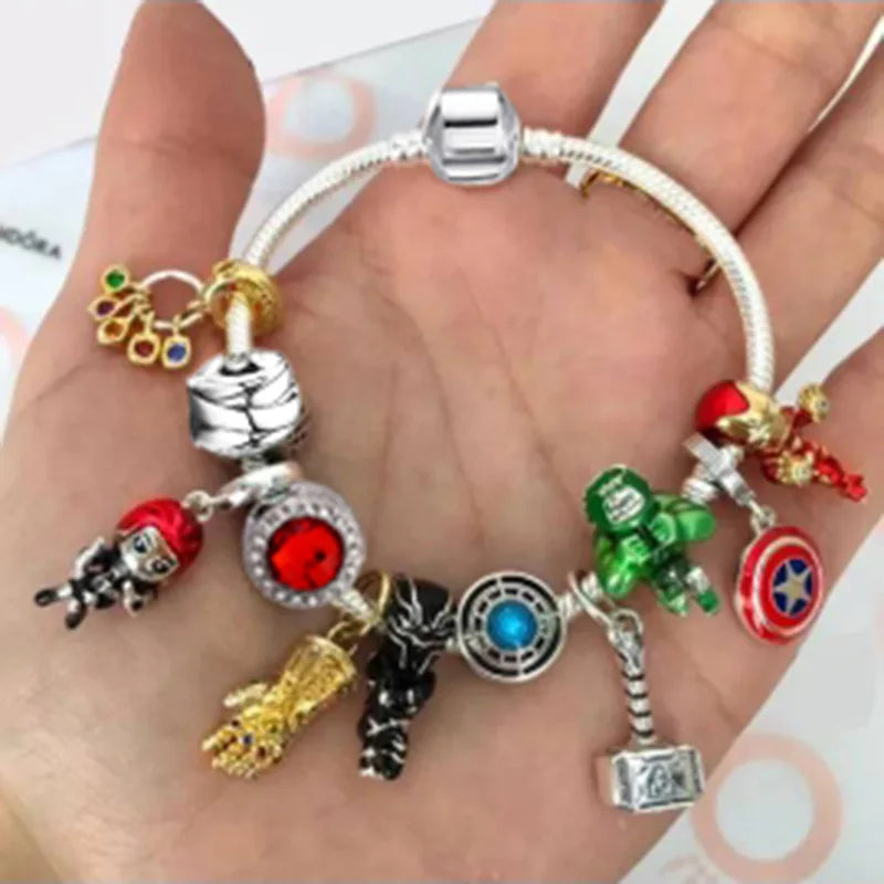 Cute Enamel Disney Princess Dress Charms Bracelet Women Colorful Glass Beads for Jewelry Making Girl Cartoon Skirt Pendants Gift