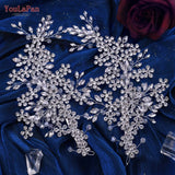 TOPQUEEN HP253 Luxury Crystal Wedding Hair Jewelry Bridal Accessories Brides Hair Clip Pageant Tiara Bridal Head Piece Hairpins