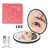 Mini Portable Folding Travel Pocket Makeup Mirror With Led Light Round Handheld Compact 10X Magnifying Pink Black Vanity Mirrors