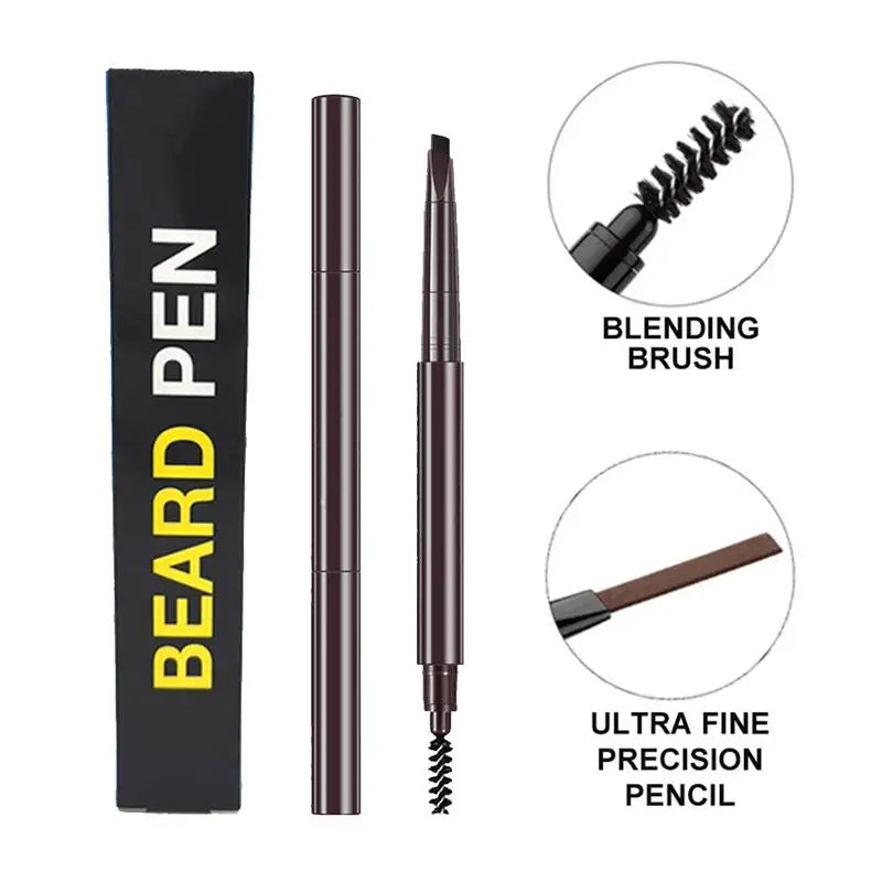 Sdotter Waterproof Beard Pen Men Beard Filling Pencil And Brush Mustache Beard Coloring Shaping Filler Beard Enhancer Beard Styl