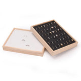 Wood 48 Grids Rings Tray Jewelry Showcase Storage Organizer Ring Display Tray 24*18cm