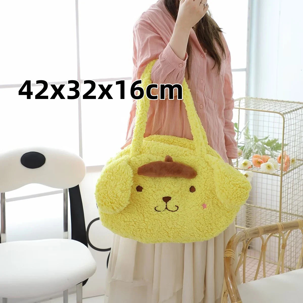 Sanrio Cute My Melody Shoulder Bag Japanese Kuromi Lovely Plush Bag Lolita Messenger Bag for Girl Travelling Bag Birthday Gifts