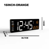 16inch Digital Wall Clock Large LED Alarm Clock Remote Control Date Week Temperature Clock Dual Alarms LED Display Clock