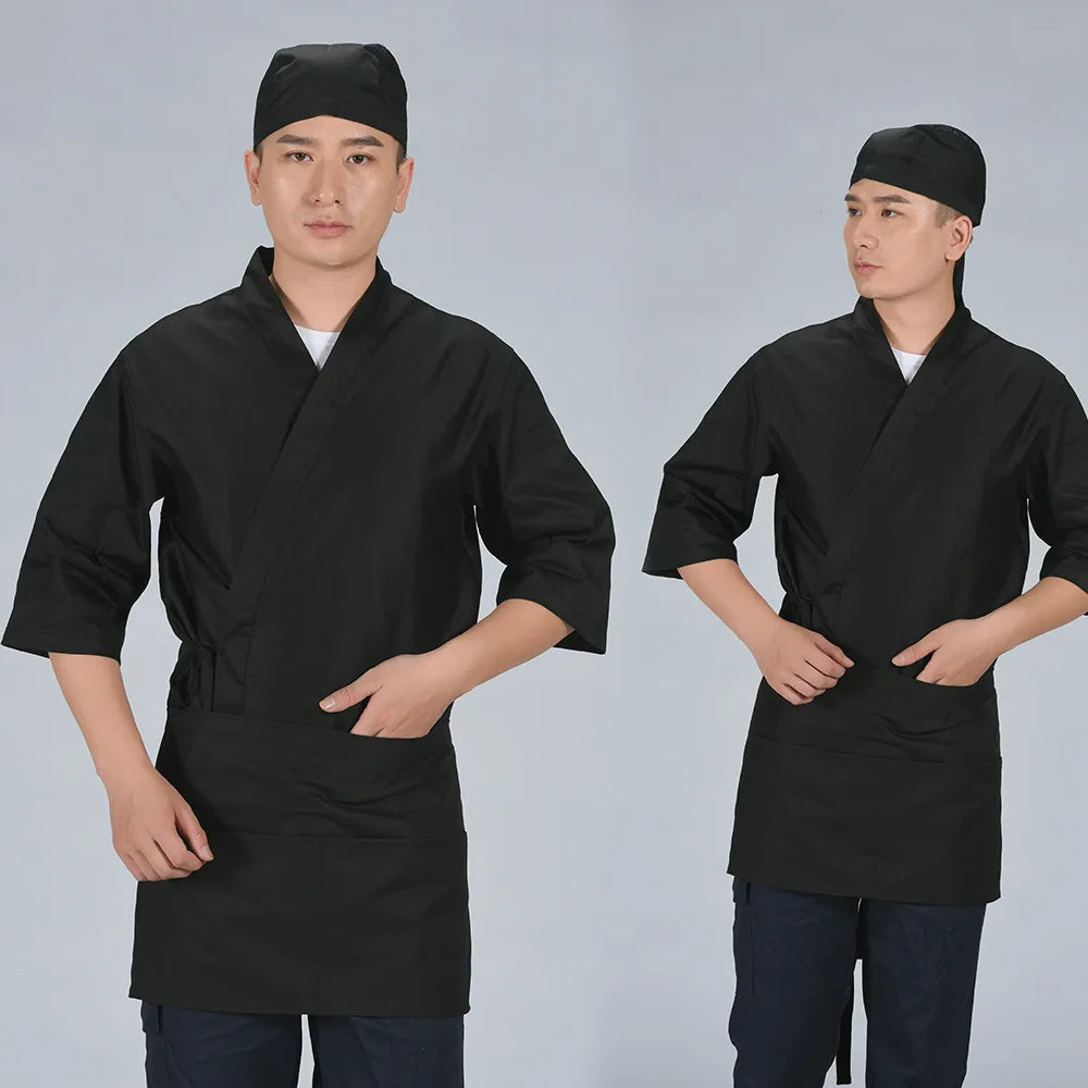 JEMMA LEONG Japanese Cuisine Clothing Kimono Sushi Restaurant Izakaya Chef Uniform For Women Men Waitress Waiter