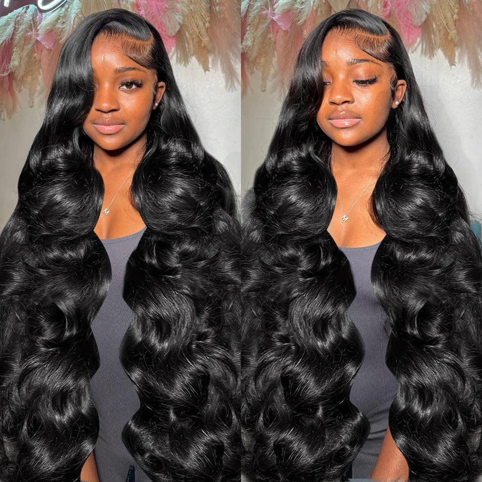 40 Inch 13x4 HD Frontal Wig Transparent 13X6 Lace Front Human Hair Body Wave Wigs Glueless For Women 250 Rosabeauty