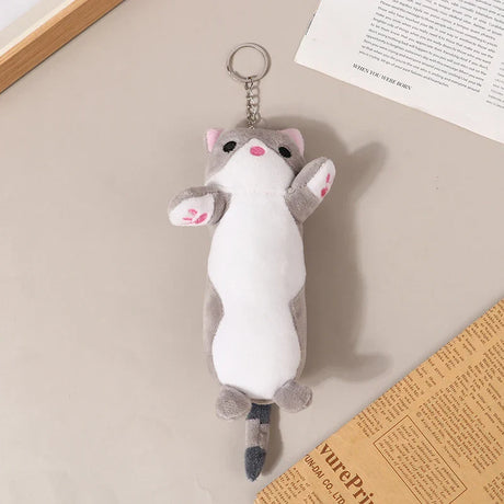 16CM New Long Cat Plush Toy Keychain Cute Cat Doll Bag Pendant Decoration Doll Scratching Machine Brithday Gifts For Girls