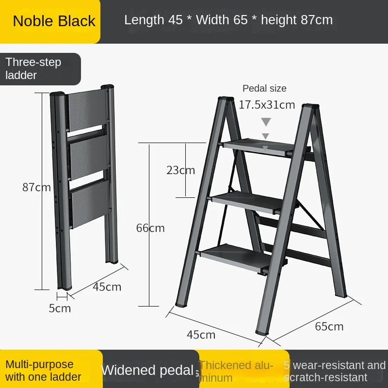 Multifunctional High Stools Kitchen Thickened Telescopic Ladder Stable Structure Step Stool Non-slip Foot Pad Ladder Stool