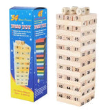 48PCS natural wood color building block balance game toys wooden dominoes for family gatherings children's and adult toy