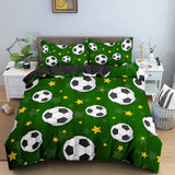 Football Duvet Cover Set 3D Print with Blue Crack Cool Sport Comforter Cover King Size for Kids Boys Girl Polyester Bedding Set