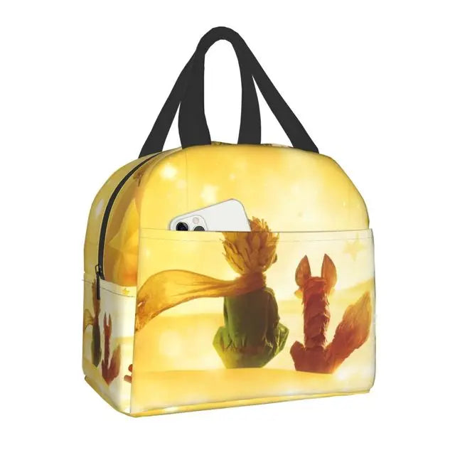 Custom The Little Prince Birds And Stars Lunch Bag Men Women Thermal Cooler Insulated Lunch Box for Adult Office