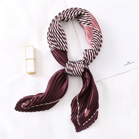 2023 Brand Crinkle Scarf Women Silk Satin Square Neck Tie Hand  Wirst Female Headscarves Bandana Shawl  Leopard Hair Foulard