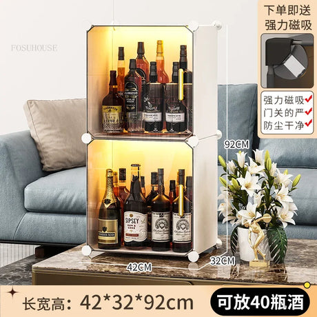 Living Room Wine Small Display Cabinet Light Luxury Desktop Wine Cabinets Home Wall-mounted Restaurant Bar Floor Storage Cabinet