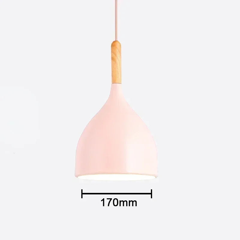 Multicolour Lustre Pendant Lights dia 16/17/24cm Restaurant Wood Hanging lighting Light Fixtures Modern E27 LED Loft Hanglamp