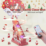 New Santa Claus Climbing Stairs Early Education Electric Track Light Music Christmas Halloween Gift Kids Electronic Toys