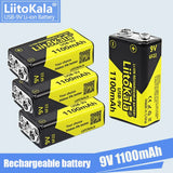 1-16pcs LiitoKala 9V 1100mAh li-ion Rechargeable battery USB 9V Battery for Multimeter Microphone Toy Remote Control KTV use