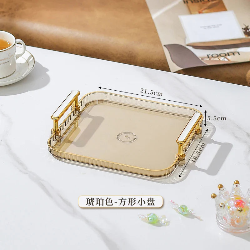 Luxury Modern Tea Tray Kettle Coffeeware Teaware Kitchen Plate Plastic Tray Serving Food Bandeja Plastico Tea Cup Accessories