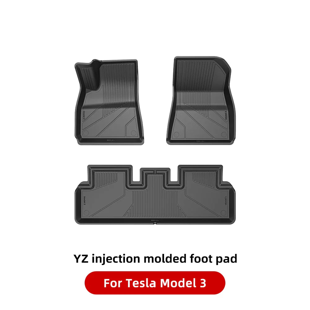 YZ For Tesla Floor Mats Model 3 Y 2021-2023 Car Four Seasons Waterproof Non-slip Floor Mat NEW  TPE Special Car Accessories