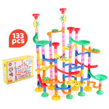 29-197pcs Set DIY Construction Marble Run Race Track Building Blocks Kids 3D Maze Ball Roll Toys Children Christmas Gift