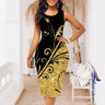 Plus Size New Women Shift Dress Fashion Sleeveless Floral Print Dress Summer Round Neck Casual Knee Length Dress Red Blue