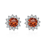 JoyceJelly 1 carat D Color Moissanite Diamond Earrings S925 Sterling Silver Jewelry For Women Sunflower Shaped Ear-studs Wedding