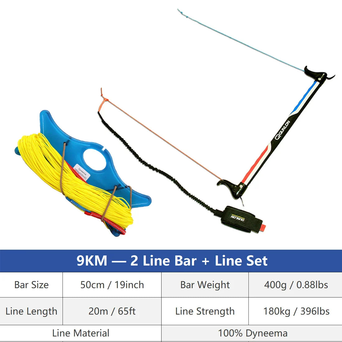 9KM 55cm 3 Line Kite Control Bar With Wrist Leash Safety System Nylon Webbing for Power Traction Kite Flying Tool Accessories