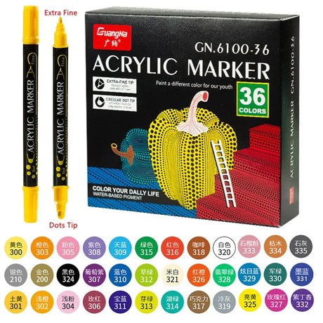 84/36 Colors Acrylic Paint Marker Pens Extra Fine and Dots Tip, for Rock Painting, Mug, Ceramic, Glass Wood, Fabric,Canvas,Metal