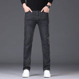 High Quality Brand Jeans Mens Large Size Business Casual Jeans Fashion Slim Fit Stretch Straight Denim Pants Four Season