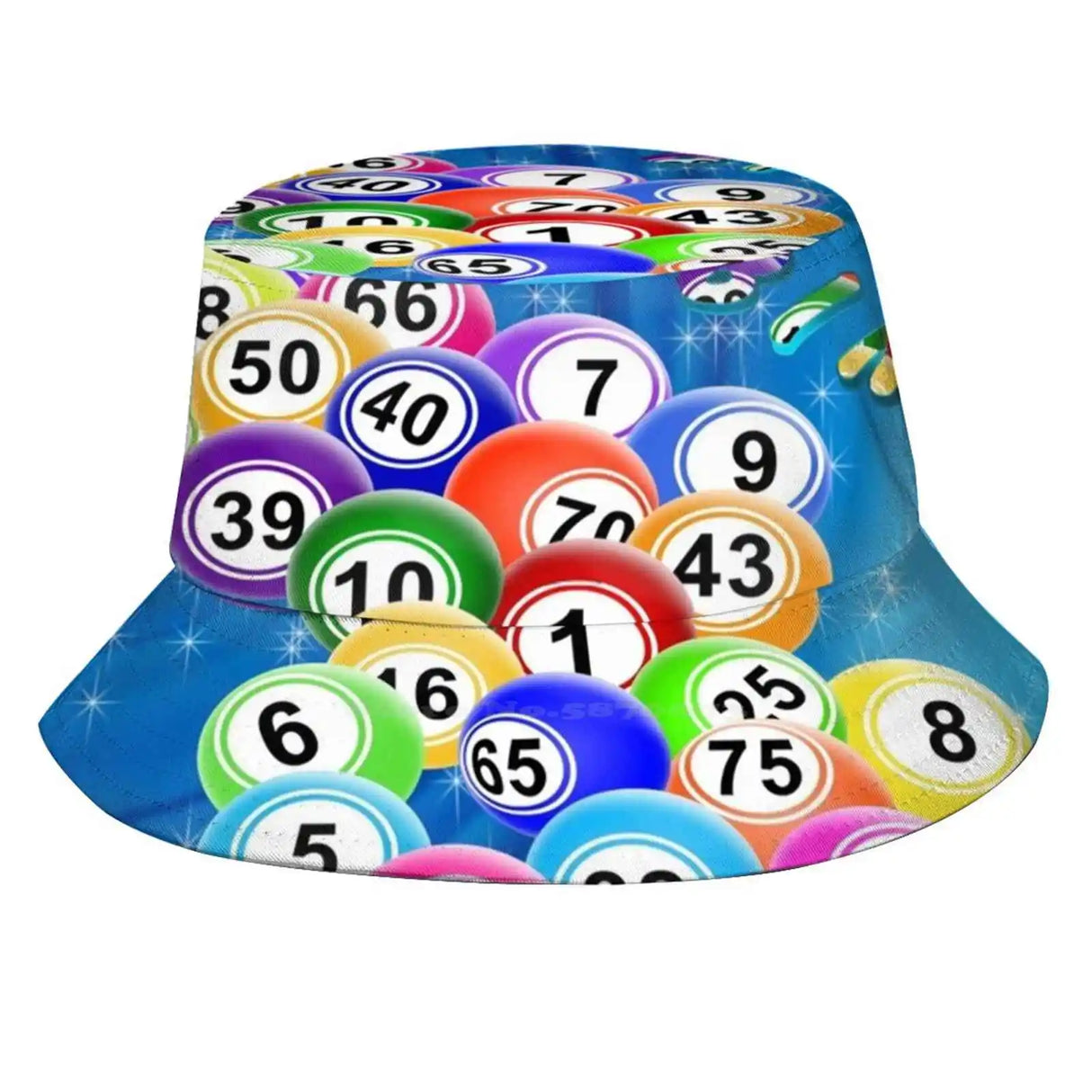 Bingo Balls Fisherman'S Hat Bucket Hats Caps Bingo Balls Play Game Gamble Cash Winner Family Humor Comedy Gold Fun King Queen