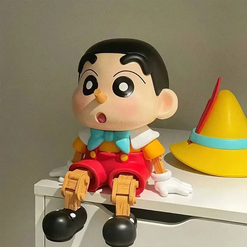 New GK Puppet Crayon Shin-chan Cosplay Pinocchio Series Blockhead Anime Action Figures Cute Gift Ornament Model Birthday Gifts