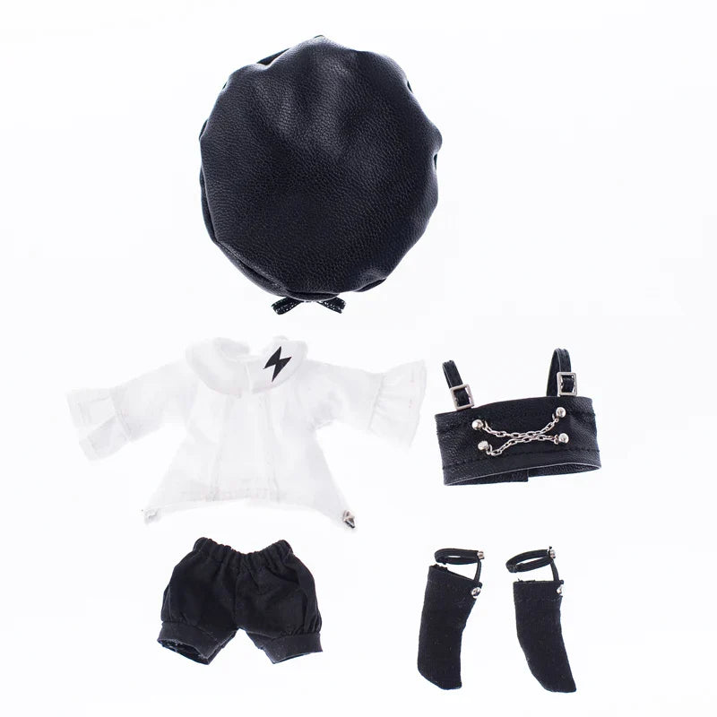 Ob11 Doll Gothic Clothes Uniform Suit Dress Shirt Hat Vest Shorts Set Nendoroids Clothes For Gsc, Obitsu11, Molly, P9, 1/12bjd