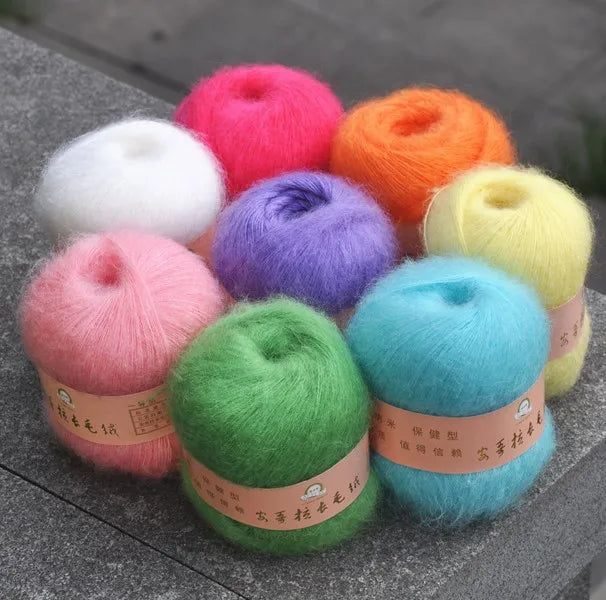 6 Balls Angora Mohair Wool Yarn for Knitting Soft Plush Cashmere Hand Crochet Lanas DIY Scarf Sweater Thread Freeshipping Sales