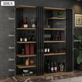 European Iron Bar Wine Cabinets Retro Display Cabinet Industrial Wind Bar Furniture Home Wine Rack Living Room Storage Display