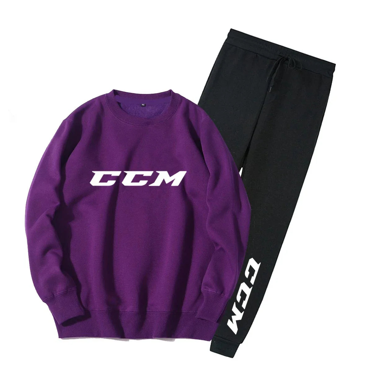 Men's Tracksuit Set Hoodie + Pants Spring Autumn Winter Fleece Warm Sportwear CCM Streetwear Suit Men Clothing