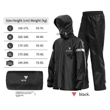 Motowolf Motorcycle Riding Raincoat Split Waterproof Outdoor Rain Pants Suit   Rain Suit Reflective Motorcycle Rain Gear