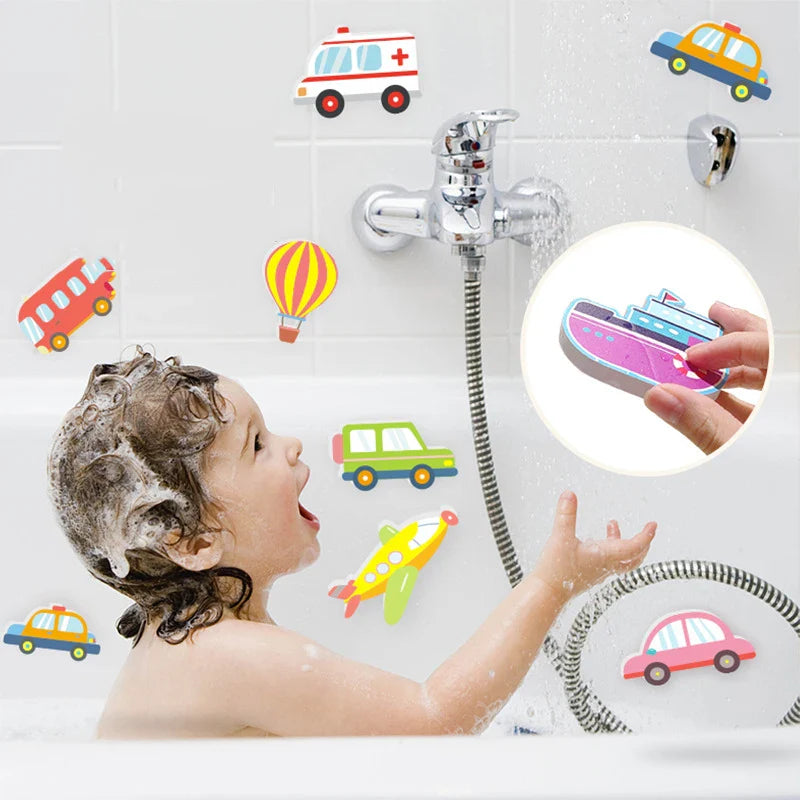 Children Bathroom Stickers Toys Baby Cognitive Soft EVA Animals Sticker Floating Foam Bath Toys for Kids Baby Water Bathtub Toys