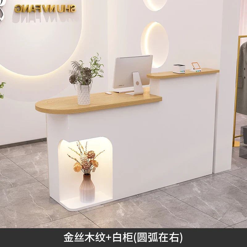 Design Light Reception Desks Stylish Display Bar Checkout Office Reception Desks Front Desk Mostrador Commercial Furniture