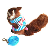 Adjustable Small Pet Stripe Harness Leash Vest Chest Straps With Bell For Squirrel Lead Walking Ferret Rope Collar Mouse Hamster