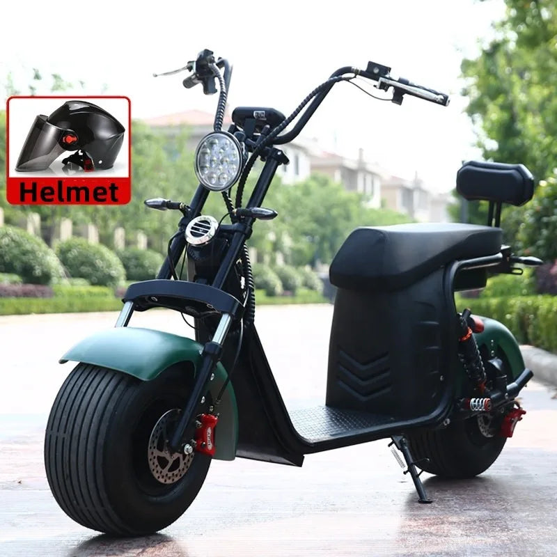 China Classic Popular Fat Tire 2 Wheel Electric Citycoco Scooter  1500w Adult Electric Motorcycle with Big Seat