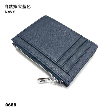 Personalize Initials Mini Wallet 100% Genuine Leather Zipper Coin Purse Card Holder For Men Women Custom Letters Gift Money Bag