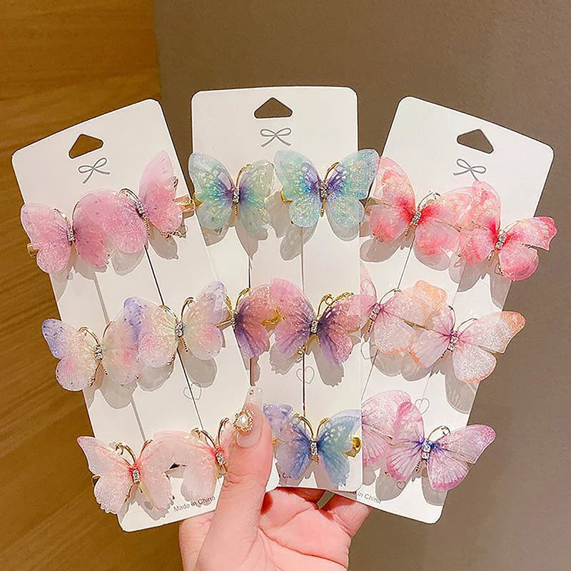 1pc Random Colorful Butterfly Hairpins Girl Hair Clips Barrettes Women Sweet Hair Ornament Rainbow Headwear Fashion Hair Accesso