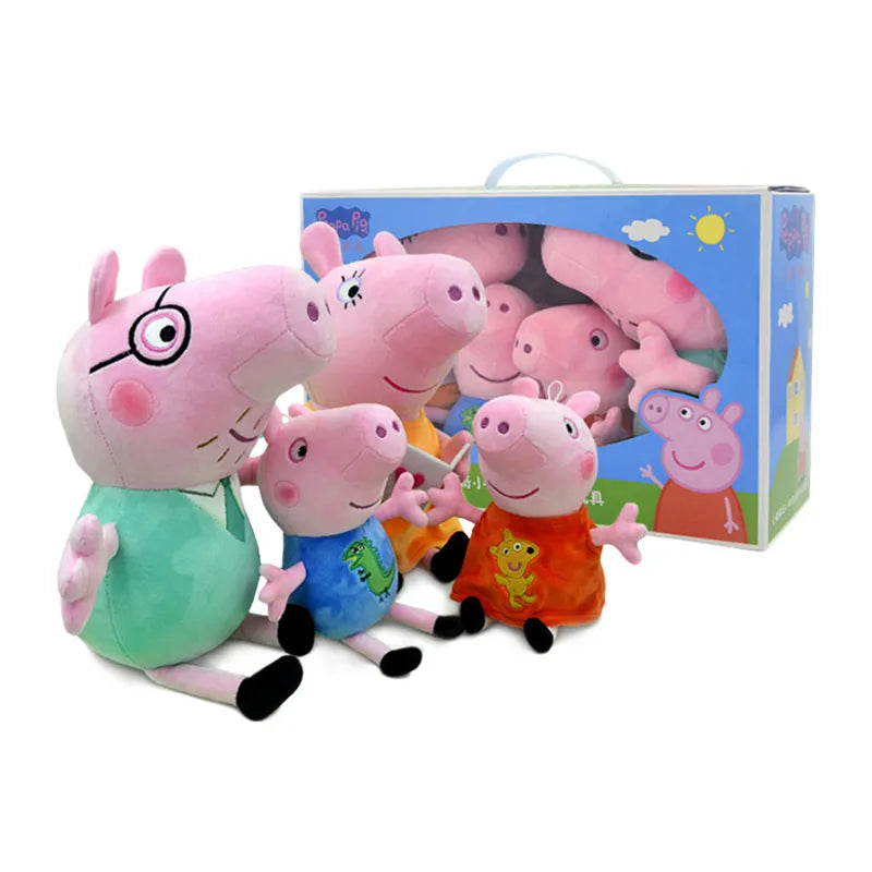 4Pcs/Set Peppa Pig Set Plush Toys George Pig Family Plush Doll Holiday Party Decoration Children's Toys Christmas Gifts