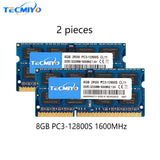 High Quality Tecmiyo Laptop Memory Ram 16GB ( 2X 8GB ) DDR3 1600MHz PC3-12800S 2RX8 SODIMM 1.5V Non-ECC Notebook  Memoria - Blue