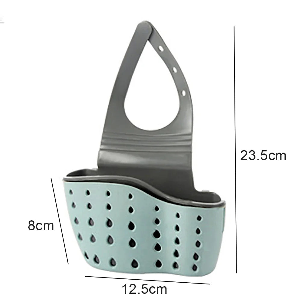 Kitchen Storage Drain Basket Soap Sponge Holder Kitchen Sink Holder Adjustable Sponge Shelf Hanging Drain Basket Kitchen Tools