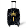 Fashion Black Marble Crown Letter Luggage Cover Travel Letter A Z Crown Suitcase Covers Elastic Trolley Case Protective Cover