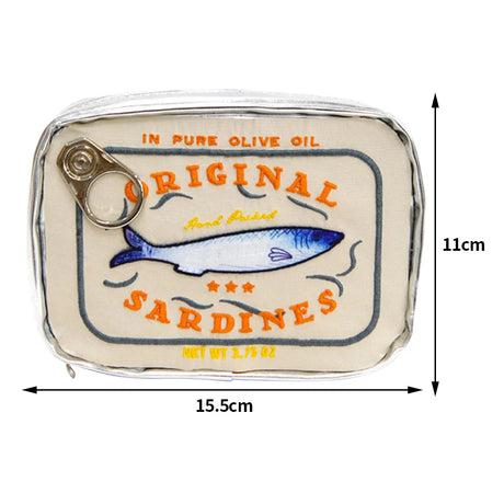 Canned Sardines Women Travel Cosmetic Bag Cute Toiletry Bag Creative Portable Fashion Zipper Multi-function for Weekend Vacation