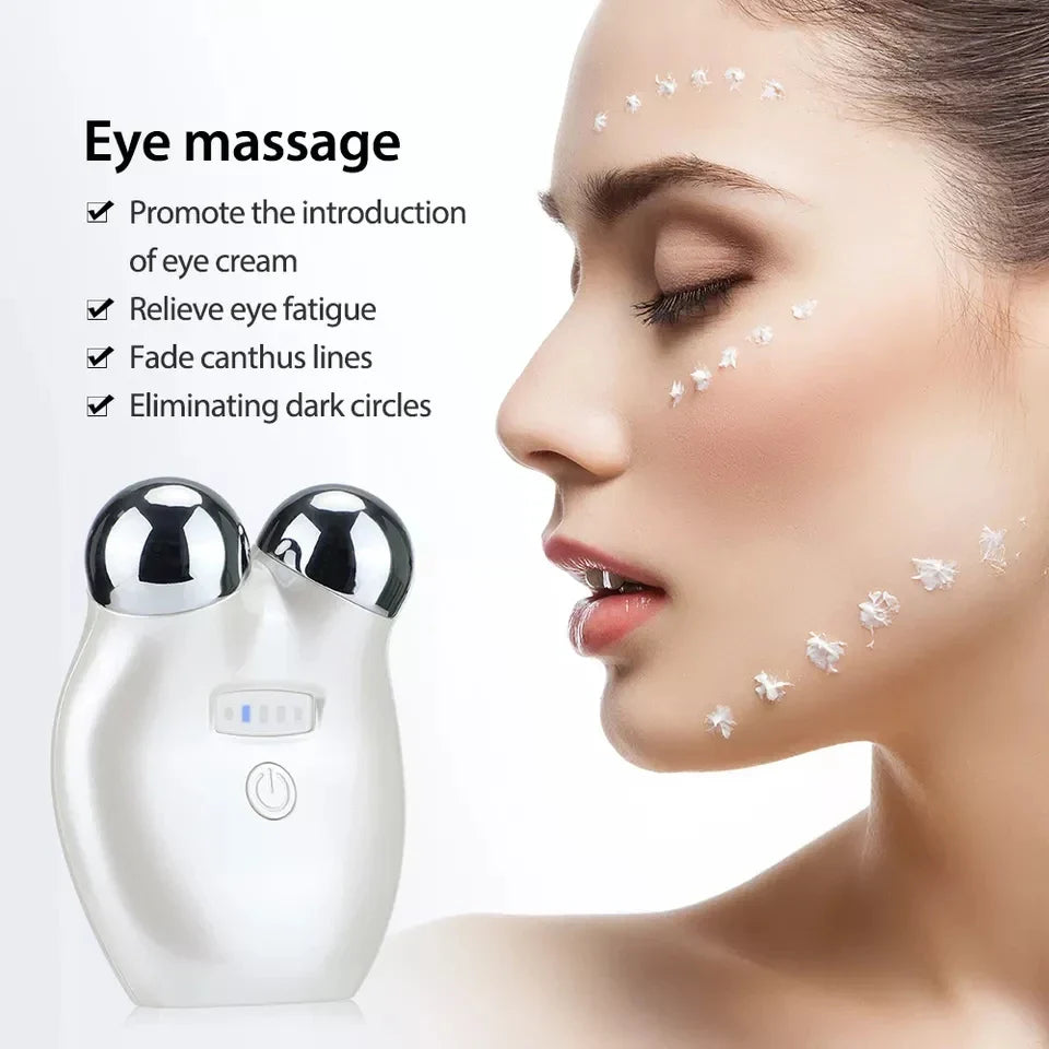 Microcurrent Facial Toning Device EMS Face Roller Electric V- Face Shaping Massager Face Lift Up Skin Care Tool Wrinkle Remove