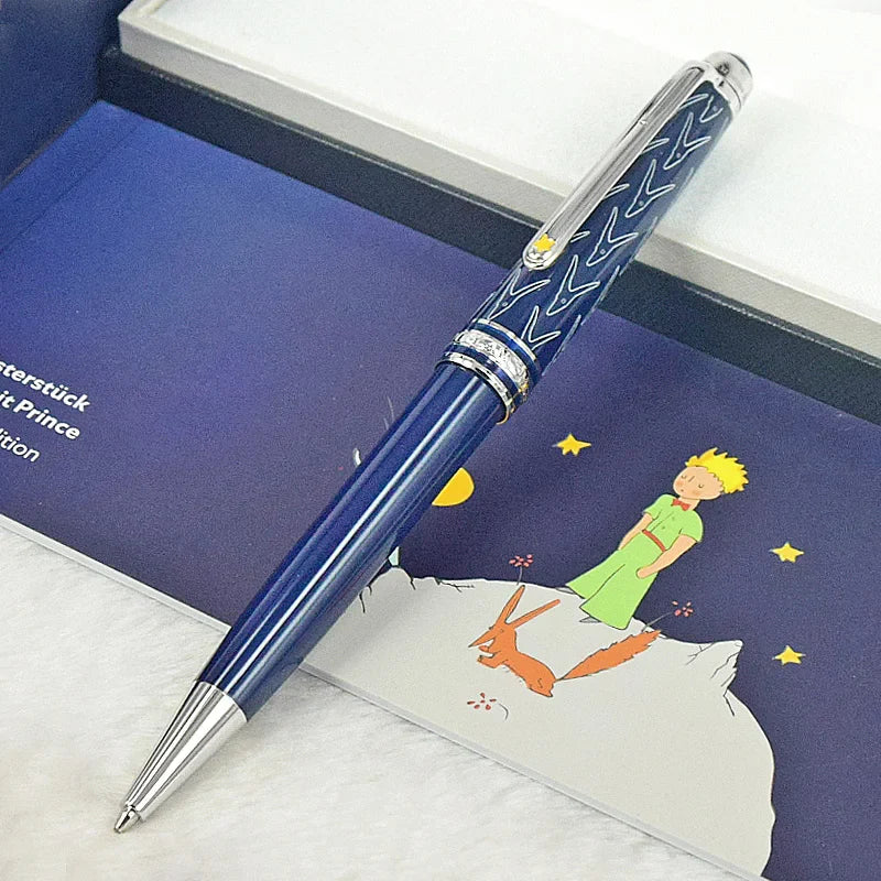 PPS Le Petit Prince 163 Dark Blue Rollerball Ballpoint Pen Luxury MB Stationery With Serial Number Little Prince + Leather Pouch